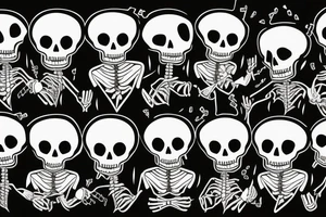 skeleton wearing a suit, playing an electric guitar tattoo idea