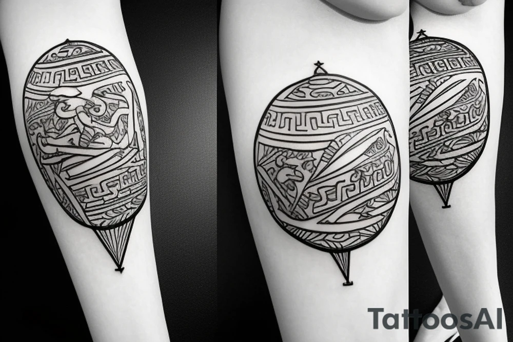 ancient greek vase with simple plants in it tattoo idea
