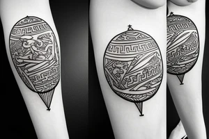 ancient greek vase with simple plants in it tattoo idea