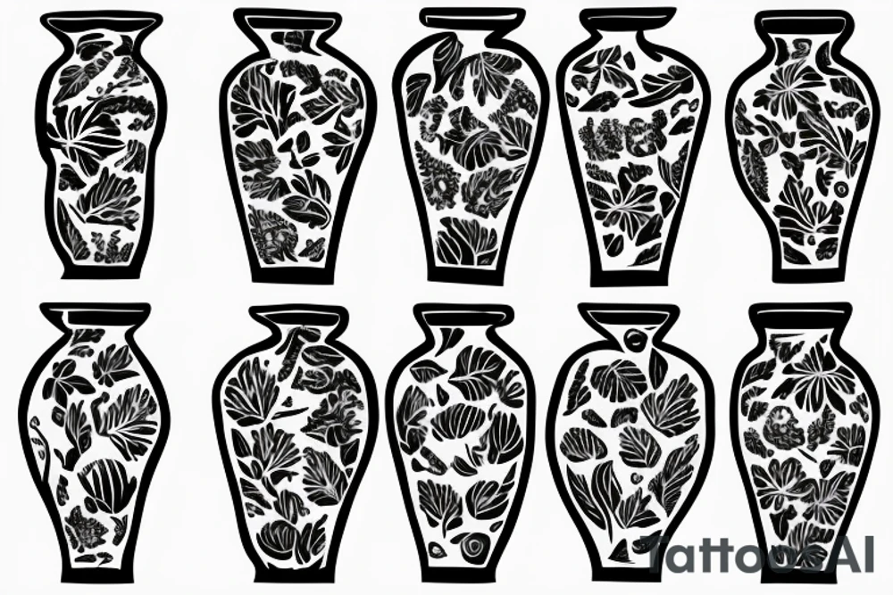 greek vase with plants tattoo idea