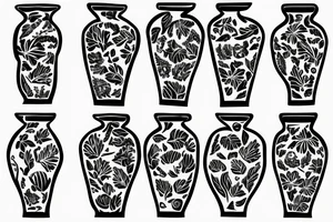 greek vase with plants tattoo idea