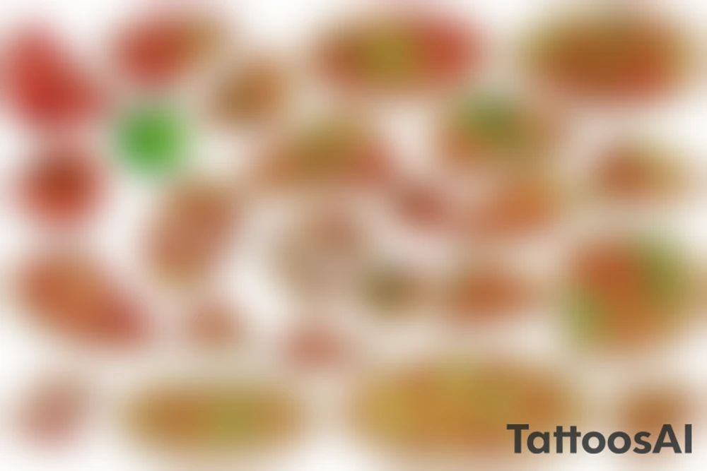 Tomato eating pizza tattoo idea