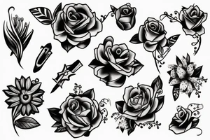 barbed wire with flowers tattoo idea