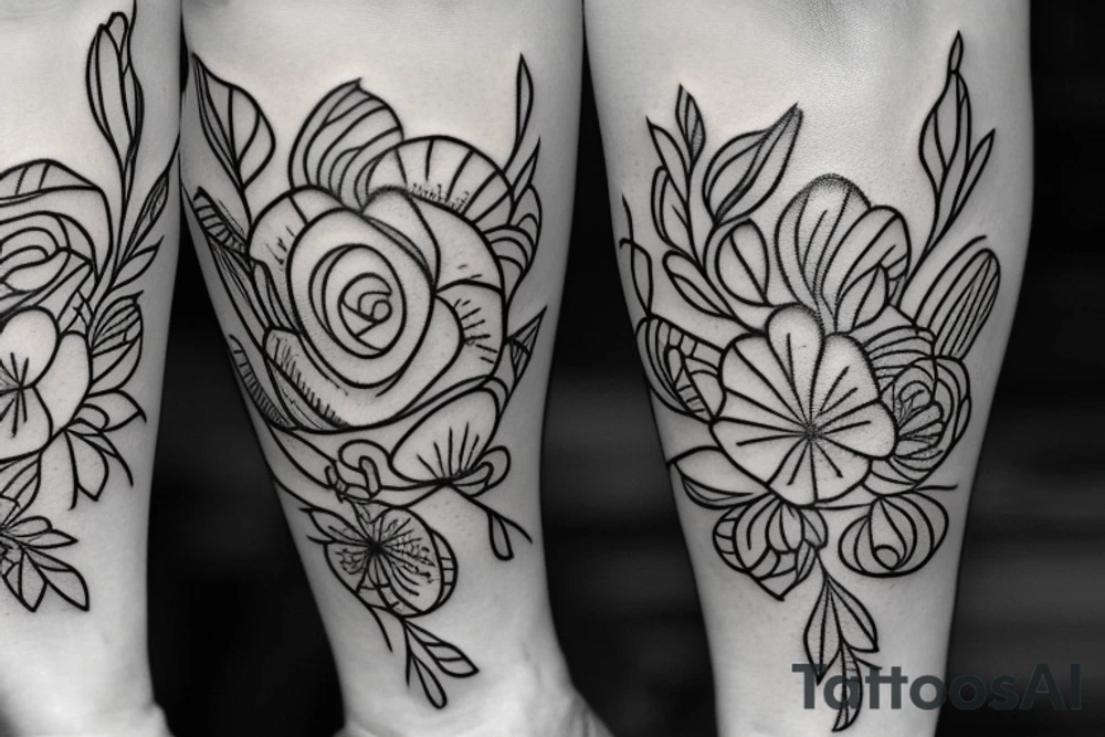 barbed wire with flowers tattoo idea