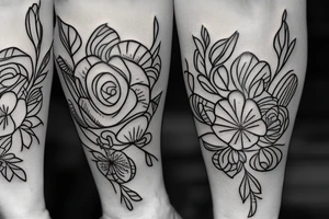 barbed wire with flowers tattoo idea