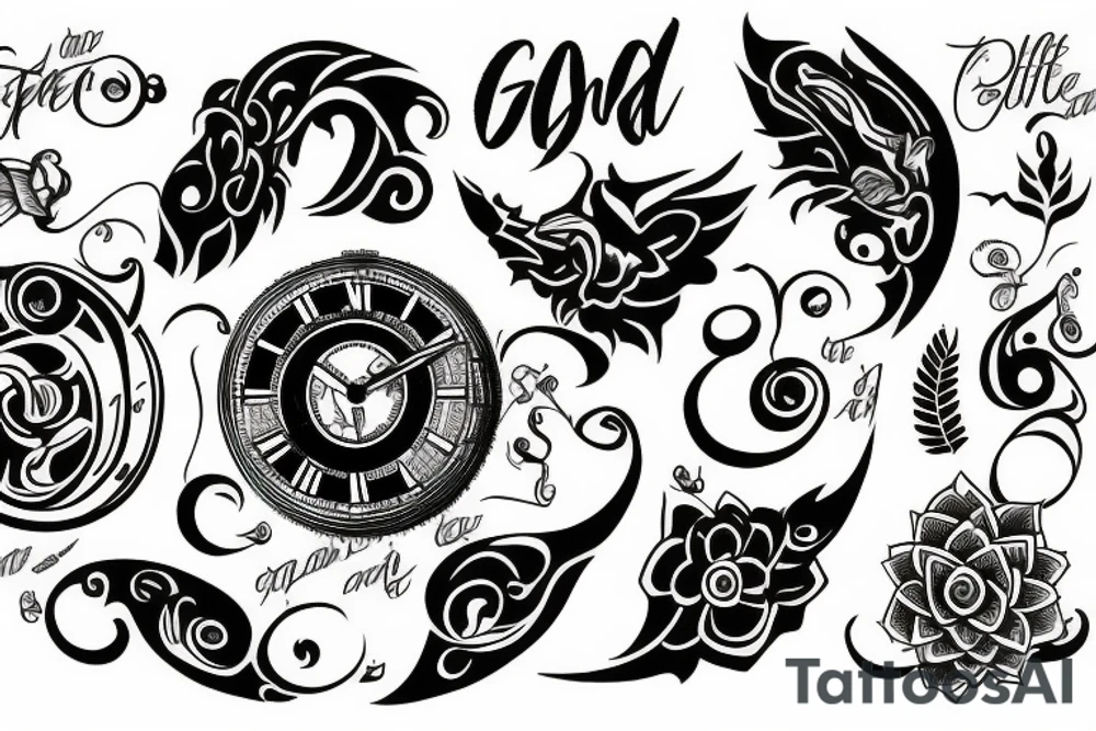 god time body life tattoo idea