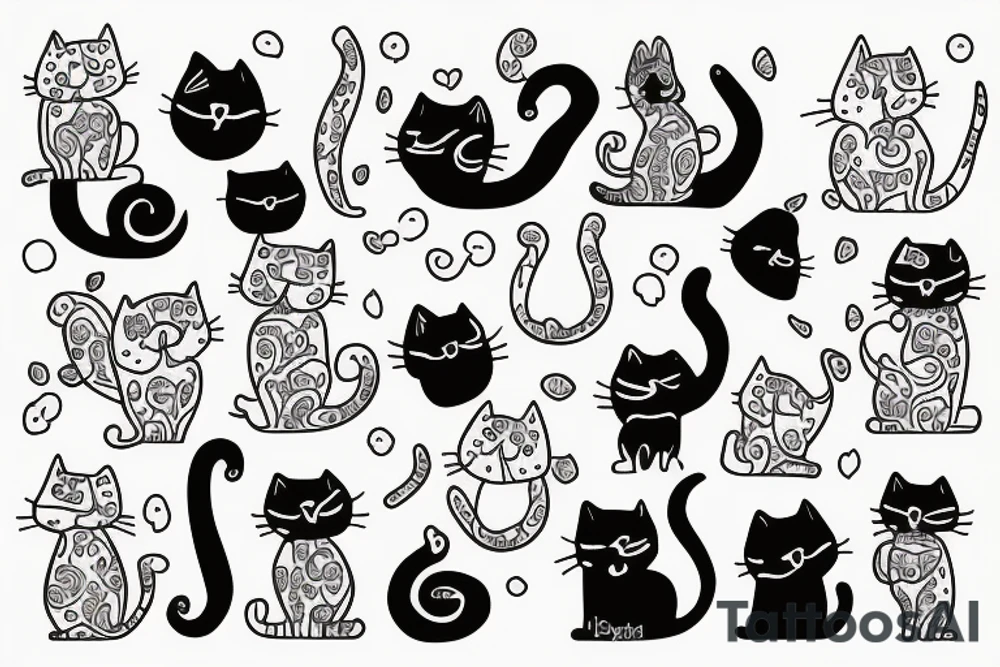 doodle cat tattoo idea