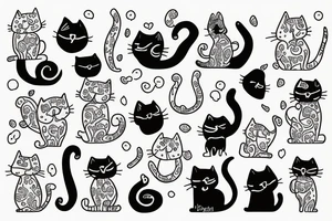 doodle cat tattoo idea