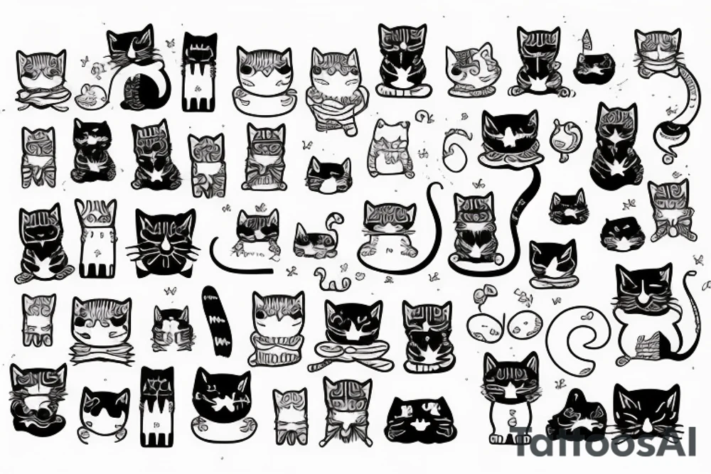 doodle cat tattoo idea