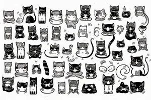doodle cat tattoo idea
