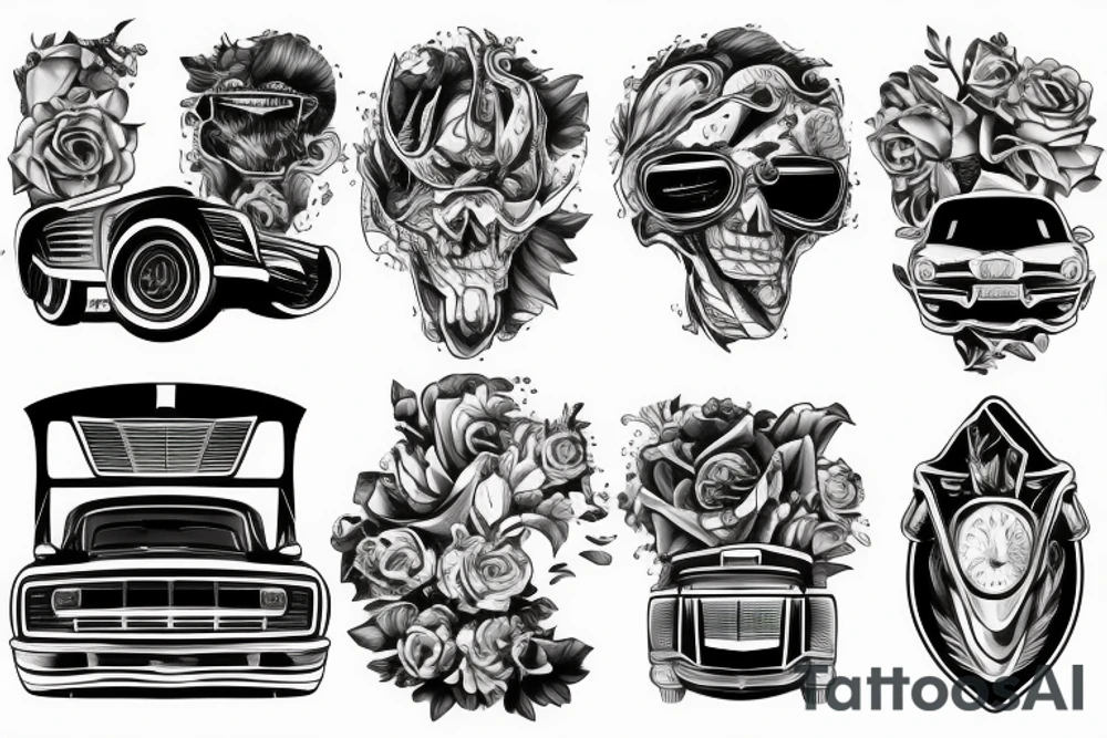 car driving tattoo idea