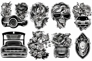 car driving tattoo idea