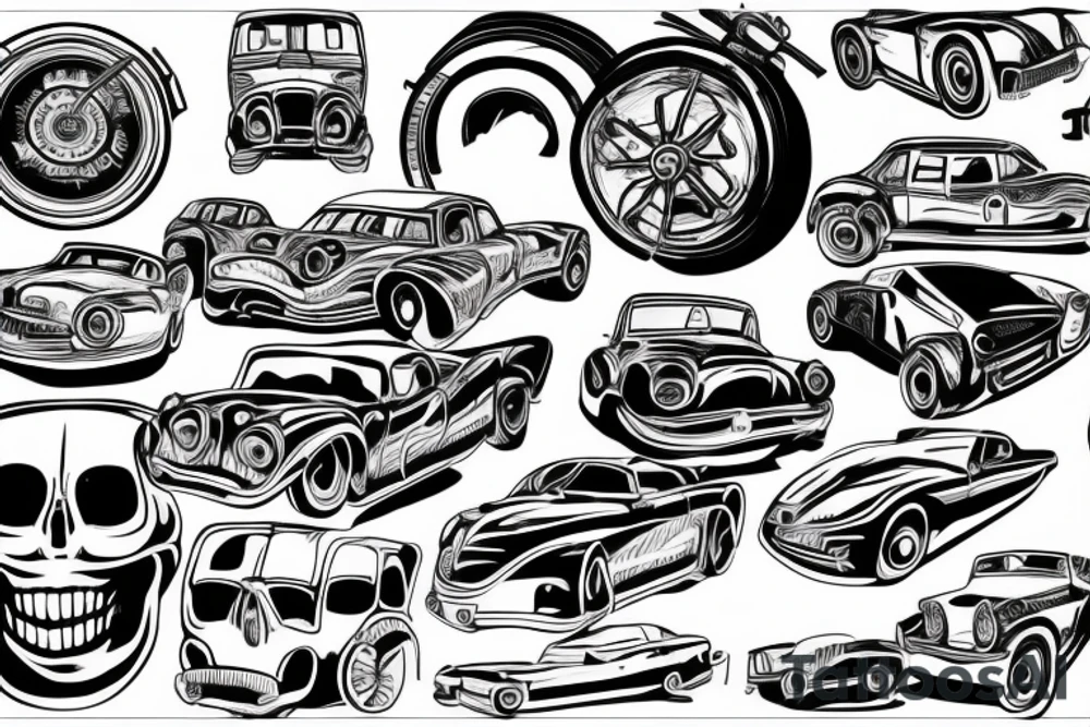 car driving tattoo idea