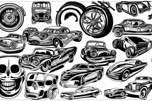 car driving tattoo idea