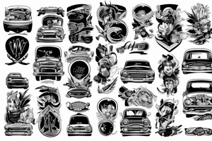 car driving tattoo idea