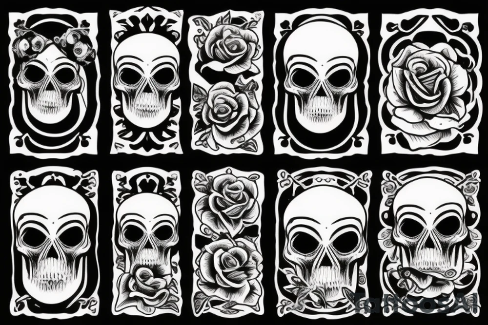 skull and rose tattoo idea