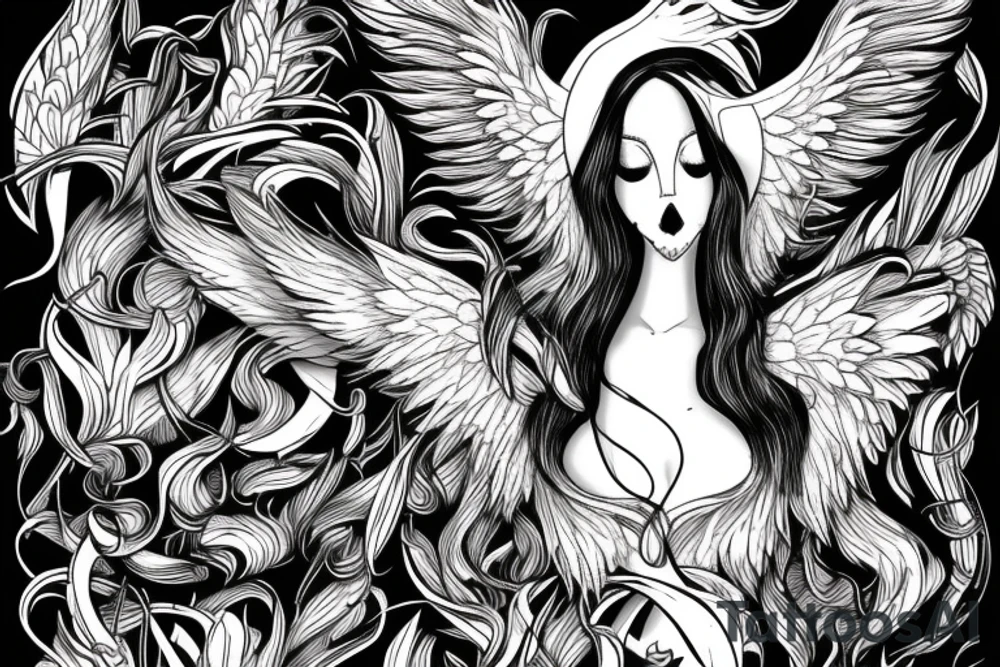 dying angel tattoo idea