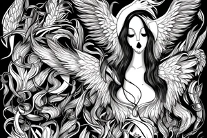 dying angel tattoo idea