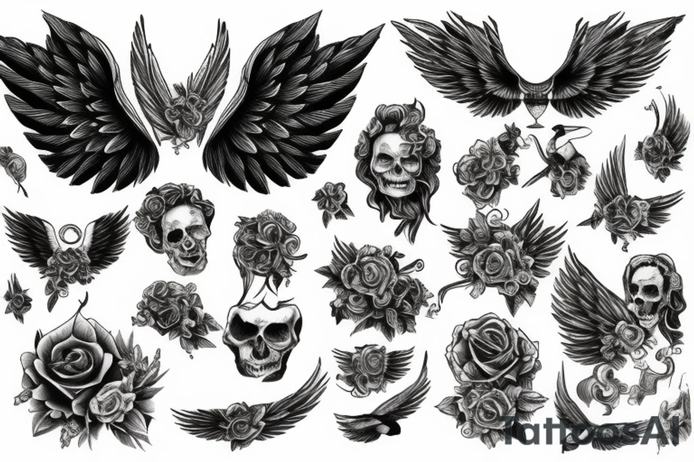dying angel tattoo idea
