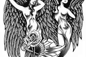 dying angel tattoo idea