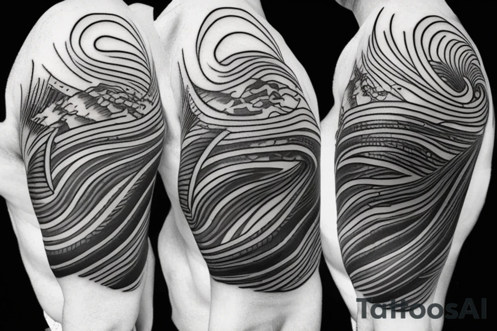 Surfera tatto that is going for a wave tattoo idea