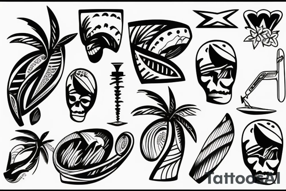Hawaiian surfer tattoo idea