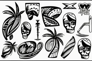 Hawaiian surfer tattoo idea