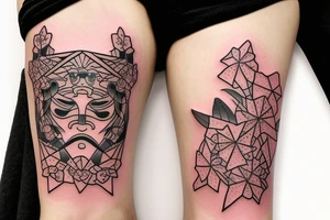 samurai with cherry blossoms tattoo idea
