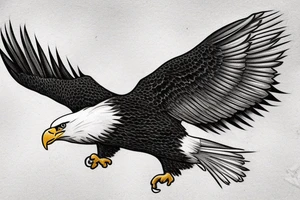 Bald eagle flying into the Appalachian mountains tattoo idea