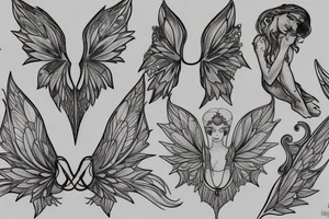 art nouveau fairy wings tattoo idea