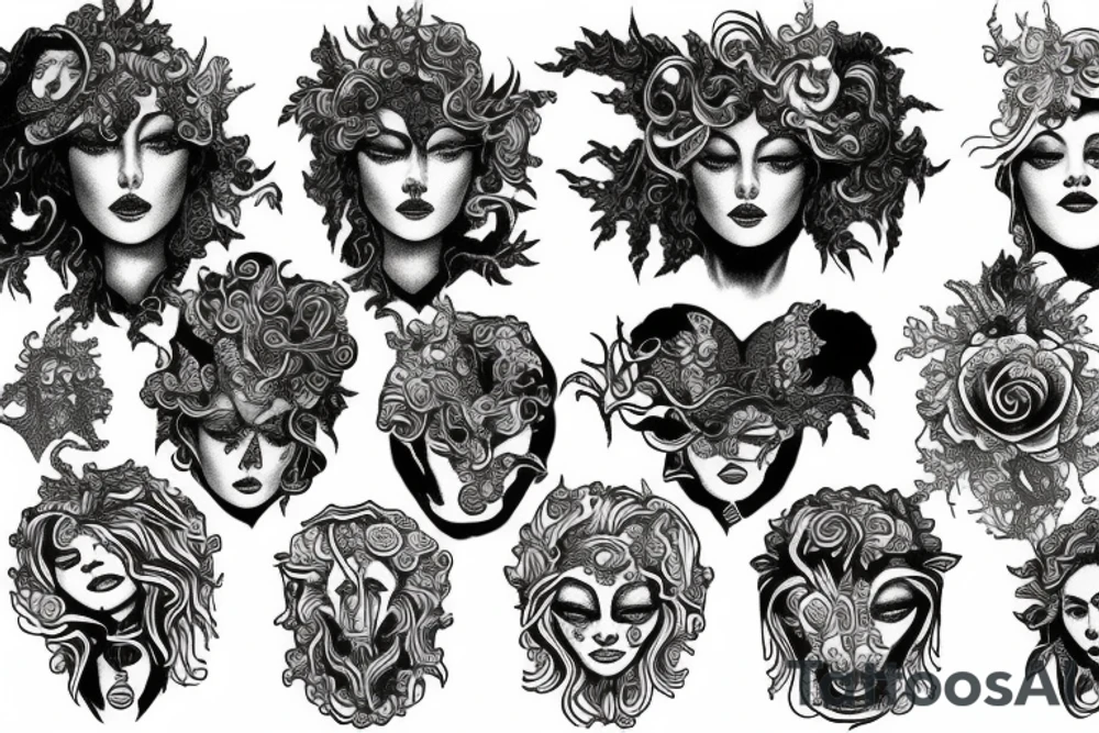 medusa looking up tattoo idea