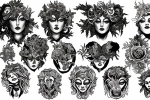 medusa looking up tattoo idea