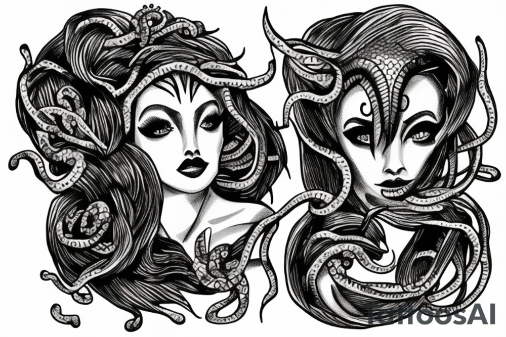 medusa looking up tattoo idea
