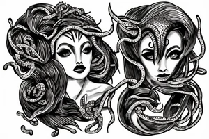 medusa looking up tattoo idea