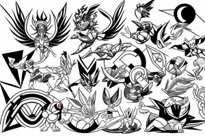 Greek god battling Pokémon tattoo idea