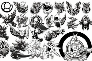 Greek god battling Pokémon tattoo idea