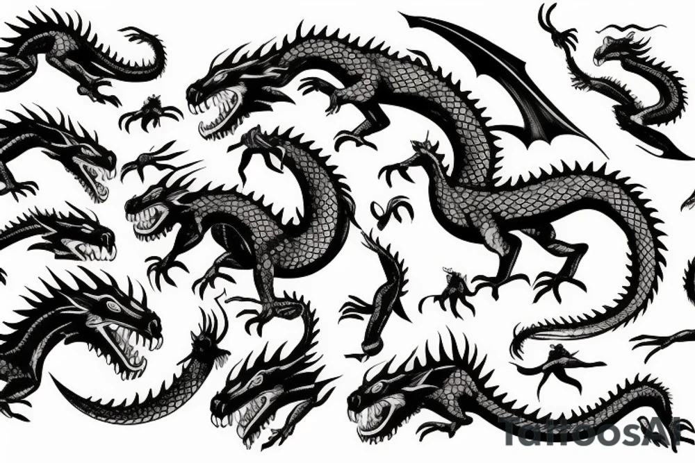Woman riding dragon tattoo idea