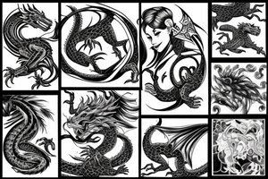 Woman riding dragon tattoo idea