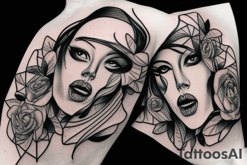 half spider half woman tattoo idea