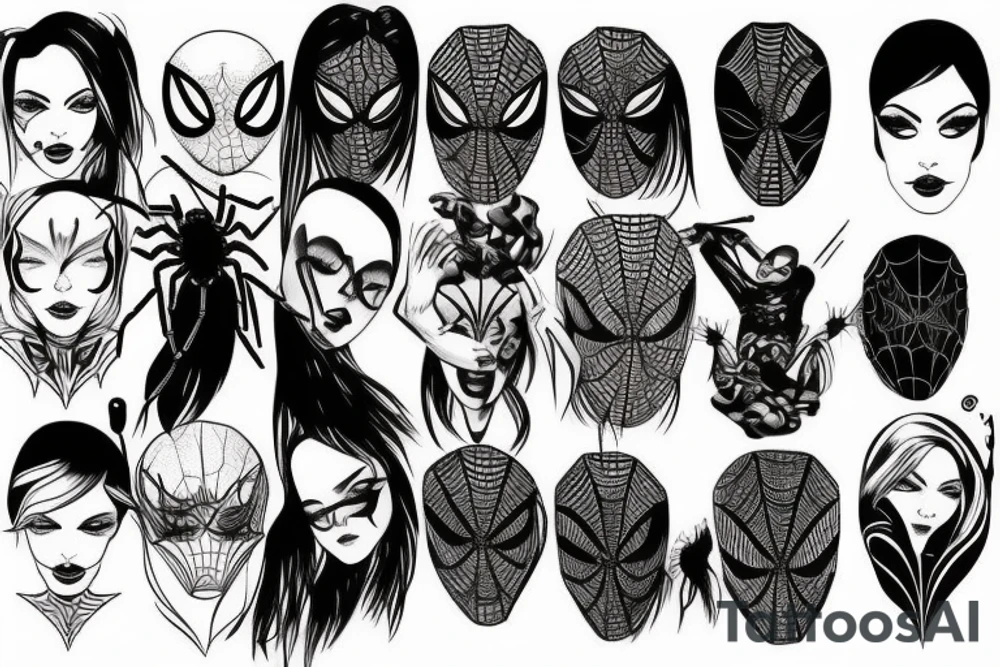 half spider half woman tattoo idea