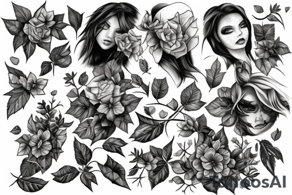 Ivy climbing tattoo idea