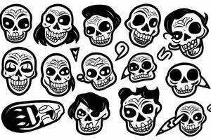 Two drunk little skeletons tattoo idea