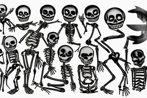 Two drunk little skeletons tattoo idea