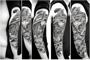 Orca on the shoulder to leg tattoo idea