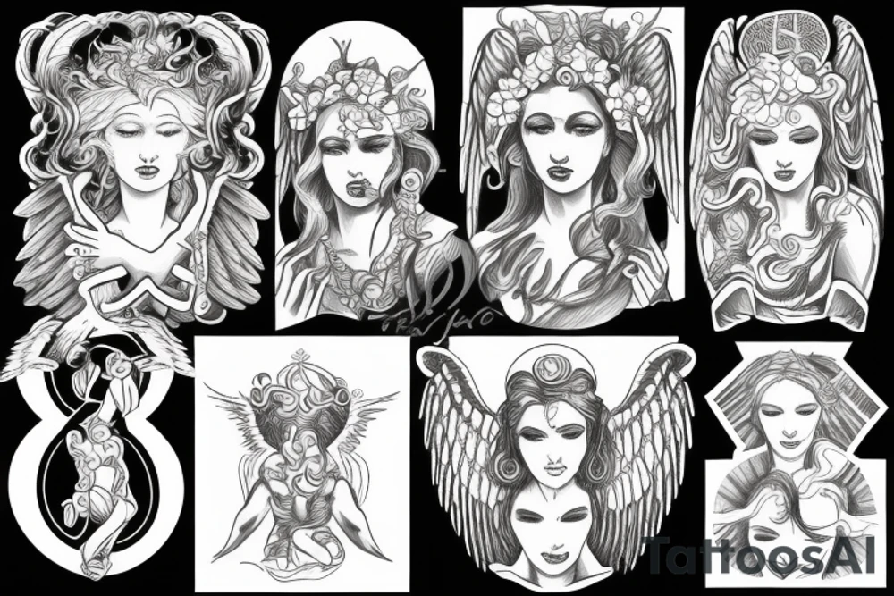 God and his angels tattoo idea