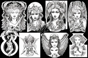 God and his angels tattoo idea