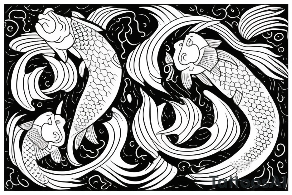 Koi fish representing ying and yang tattoo idea