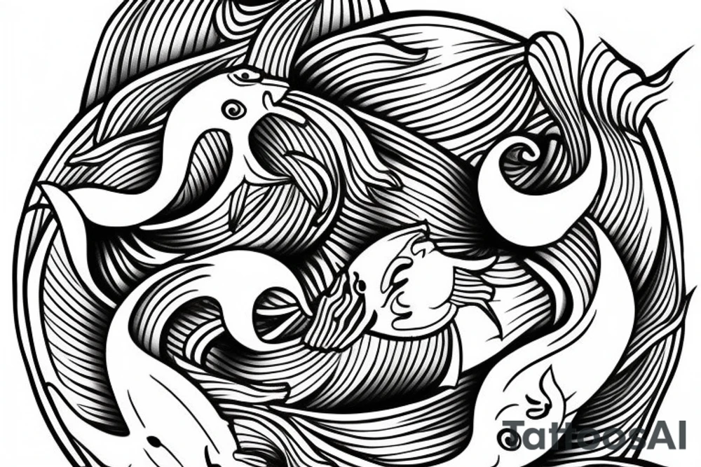 Koi fish representing ying and yang tattoo idea