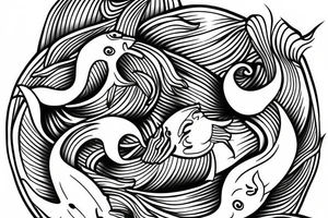 Koi fish representing ying and yang tattoo idea