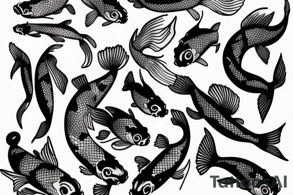 Koi fish swimming tattoo idea